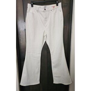 A.N.A High Rise Flare Jeans Womens White Stretch Cotton Blend Denim Size 18 NWT